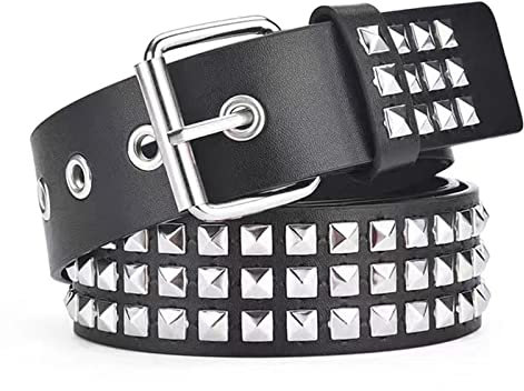 Y2KFASHN Unisex-Erwachsene Punk-Nietengürtel Gürtel, Schwarz, normal