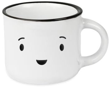 Grafik-Werkstatt Taza de espresso vintage, mini taza de cerámica para regalar | 95 ml | cara hombre, color blanco