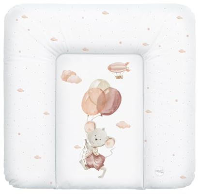 Ceba Baby® mjukt skötunderlägg 75 x 72 cm – babyskötunderlägg – skötbord för pojkar och flickor – vattentätt, tvättbart - OEKO-TEX® Standard 100 – Tillverkad i EU – Mus