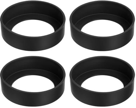 sourcing map 4pcs Funda de Botella de Agua, Protector de Silicona Antideslizante para la Base de Botellas de Agua y Tazas, Color Negro (65mm)