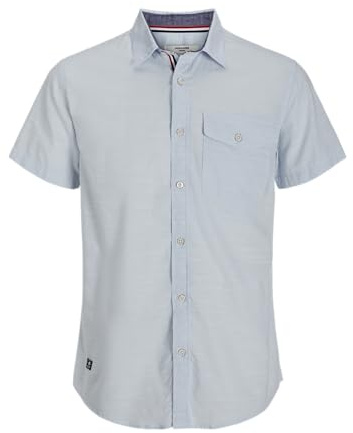 JACK & JONES Jprblamarshall Detail S/S T-Shirt SMU, Chambray Blue, L Hommes
