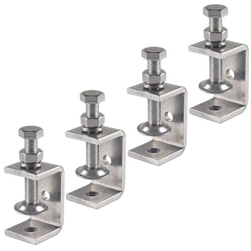 Ponezg C-Clamp Lot de 4 serre-joints en acier inoxydable 35 mm - Petite vis de serrage en métal - Support de table - 6-29 mm - Ouvertures de mâchoire réglables - Lot de 4 serre-joints M8