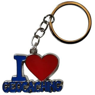 Schlüsselanhänger Geocaching GC - I Love Geocaching Metall Schlüsselring