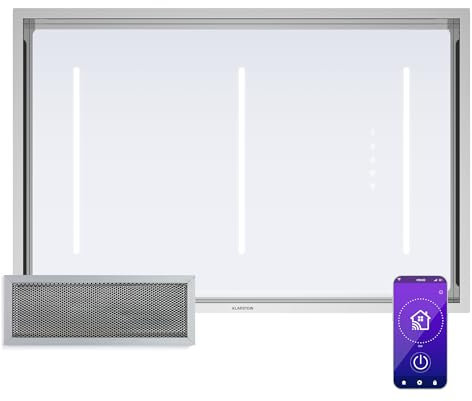Klarstein LuxeAir Dunstabzugshaube - 750 m³/h Luftstrom, A Energieeffizienz, WLAN & Touch-Steuerung, LED-Beleuchtung, 110 W Motor, Aluminium-Fettfilter, Schwarz