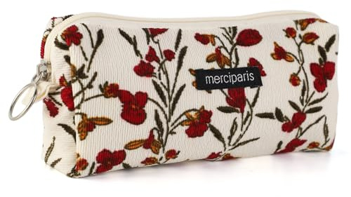 MHwan Estuche Escolar, Estuche para Lápices de Estilo Retro, Pana, Ligero, Se Puede Colgar, Se Puede Usar como Estuche para Lápices, Bolsa de Cosméticos