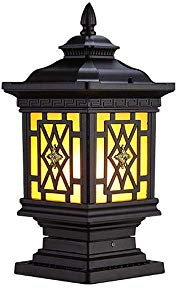 E27 Lampada da Colonna in Metallo in Alluminio Impermeabile Ip55 per Esterni Villa Comunità Prato Luce Parco Erba Lampada da Giardino Esterno Pilastro Lanterna Luce Stadio