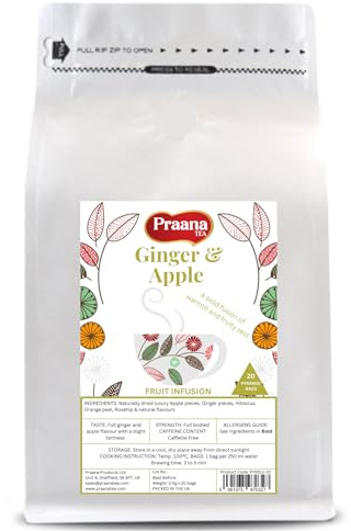 Ginger & Apple Fruit Tea – 20 Pyramid Bags | Caffeine-Free Herbal Infusion (1)