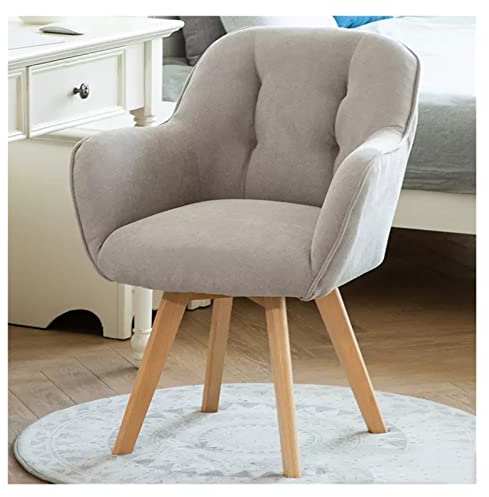 Elegante sedia girevole in velluto grigio – poltrona imbottita con gambe in legno robusto, perfetta per piccoli spazi, sala da pranzo, scrivania e uso lounge club.