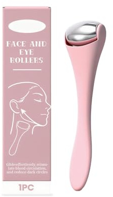 Rodillo facial de aleación portátil, mango ligero para viajes, promueve el cuidado de la piel y mejora la belleza, rodillo facial de masaje