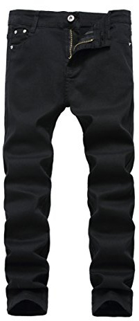 Boy's Black Skinny Fit Stretch Slim Straight Fashion Jeans Pants,12 Slim,Black,12 Slim