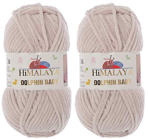 Himalaya Dolphin Baby Yarn Knitting Yarn 2 Skeins 264 Yards 2x100gram Super Bulky Baby Blanket Yarn (80342)