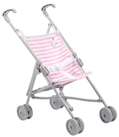 JC Toys Berenguer Boutique | Poussette Simple Parapluie pour bébé | Thème éléphant | Rose | À partir de 2 Ans