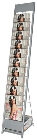 BLV prospektständer a4 mit 10-Lagen,Zeitschriftenständer für Literatur, Gemeinschaftsräume prospekthalter (A4-Breite)