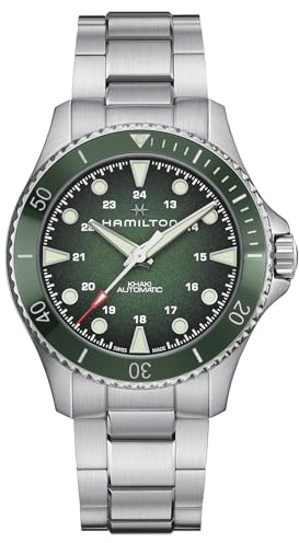 Hamilton Kaki Navy Scuba Auto Montre verte pour homme H82525160, Bracelet
