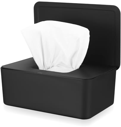 Scatola Porta Salviette Umidificate, Porta Scatola per Salviette Umidificate, Dispenser per Salviette Umidificate per Bambini, Scatola di Carta Umida per Casa Ufficio(Nero)