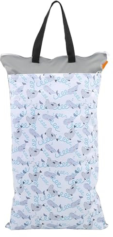 Ldafava Wet Dry Storage Bag, Large Hanging Wet/Dry Cloth Diaper Bag Water Proof Baby Inserts Nappy Laundry Storage Bag for Home Travel Hiking (EF204)