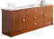 HARELA TV-Schrank, Tv Lowboard Paneel, TV Schrank Wohnzimmer Mit DREI Schubladen Und Zwei Aufbewahrungsschränken, Sideboard Möbel Für Wohnzimmer Schlafzimmer(Brown,140cm/55.1in)