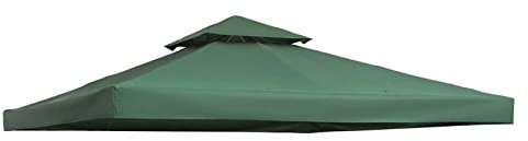 Auvent de rechange extérieur pour tonnelle, pare-soleil, terrasse, pavillon, couverture double niveau, tissu polyester 3 x 3 m