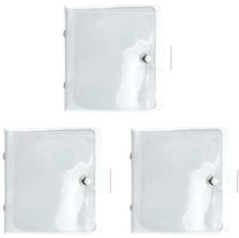 sourcing map 3 Pcs Mini Photo Album, 36 Pockets 4x4 Portable Kpop Photocard Holder Credit Card Holder for Mini Camera Snap Instant Cameras Travel Photos Credit Cards, Transparent