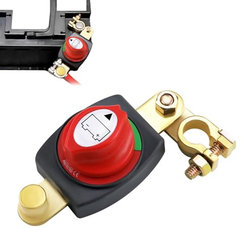 Stacca Batteria per Auto 12V/24V/48V, Regolabile 180° Interruttore di Separazione Della Batteria, Staccabatteria, per Auto, Barca, Moto, Veicoli, Camion