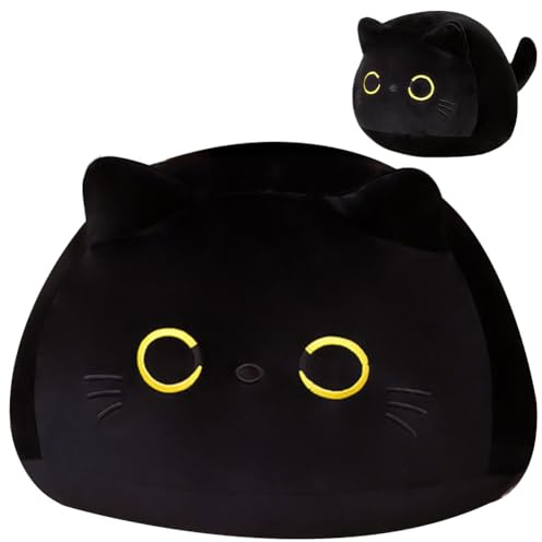 Danbghyuo Gato Peluche,Juguetes de Peluches de Gatos, Muñeca de Felpa,Animales de Peluche Kawaii Gato Negro,Muñeca de Peluche,Peluches Gatos Regalo para Niños (25 cm, Negro)