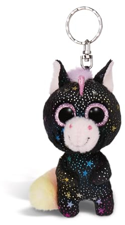 NICI 62591 Glubschis Porte-clés avec Peluche au Motif de Licorne Vita-Mi, 9 cm, Noir, fidèle Compagnon pour Sac à Dos ou Autre Sac, pour Petits et Grands