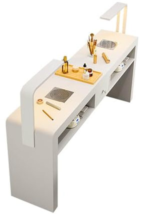 Maniküretisch mit Staubsammler und LED-Licht, Home Maniküretisch Workstation mit Aufbewahrungsschublade