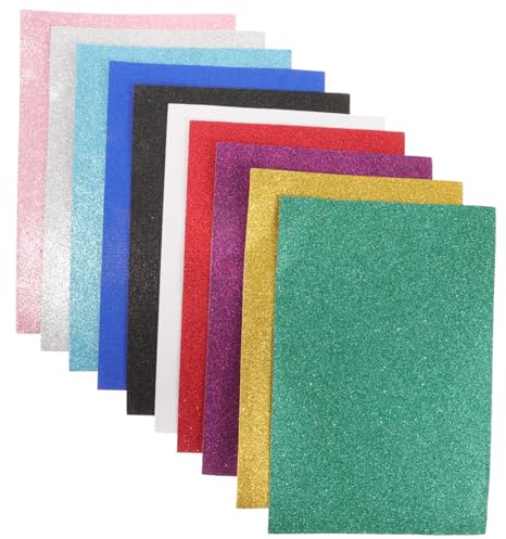 Angoily 10hojas Espuma Autoadhesivas para Manualidades Polvo Dorado Papel Esponja Brillante para Decoración De Fiestas DIY y Manualidades De Jardín De Infantes