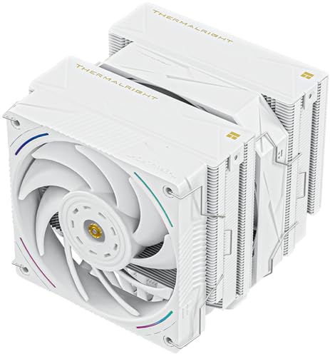 Thermalright Royal Pretor 130 Ultra White CPU luftkylare, PC Double Towers kylare, High Performance 7 Heat Pipes CPU-kylning, vitt borstat övre skydd, för AM4/AM5, Intel lga1851/1700/115x/2011