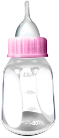 Botella de leche para gatitos, 120 ml, comedero de leche para cachorros con chupete de silicona y escala transparente, botella de alimentación desmontable para conejos, cachorros, animales pequeños