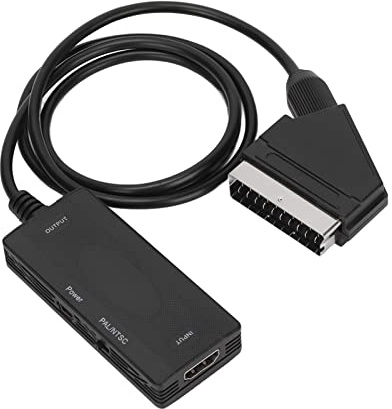 Jiawu SCART Converter, Mini Universal Till SCART Adapter, Full HD Adapter med Plug and Play för HDTV Monitor Projektor STB DVD-spelare