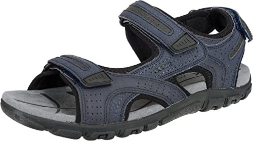 Geox Herren U Sandal Strada D Riemchensandalen, Blau Navy Dk Grey, 45 EU