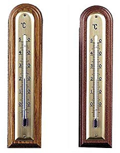 Thermometer aus Holz in geschwungenem Design