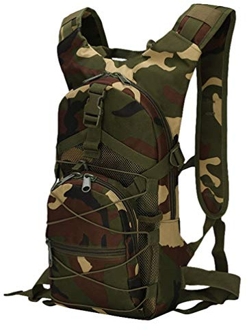 Kaiyei Sac à Dos Militaire 15L Camouflage Sac pour Vélo Casual Imperméable Durable Multi-Poches Travel Tactique Randonnée Trekking Sport Petit Sac Armée Jungle