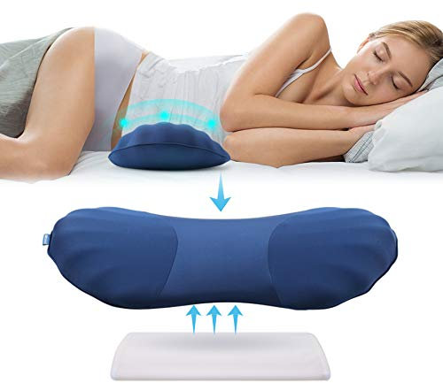 RESTCLOUD Verstellbares Lendenwirbelstützkissen zum Schlafen aus Memory-Schaum, Rückenstützkissen zur Schmerzlinderung, Rückenkissen zum Schlafen, Lendenwirbelstützkissen für Bett und Stuhl