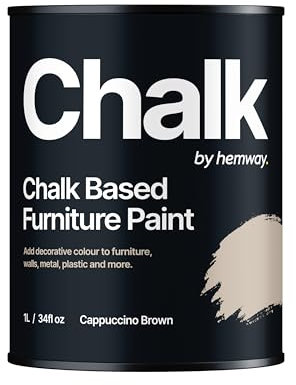 Hemway - Chalk Based Furniture Paint - Cappuccino Brown 1 L | Chalky Matt Shabby Chic Finish for Interior & Exterior Home Decor | Quick Dry & All-in-one