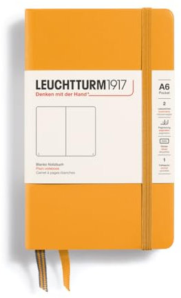 LEUCHTTURM1917 365625 Notizbuch Pocket (A6), Hardcover, 187 nummerierte Seiten, Rising Sun, Blanko
