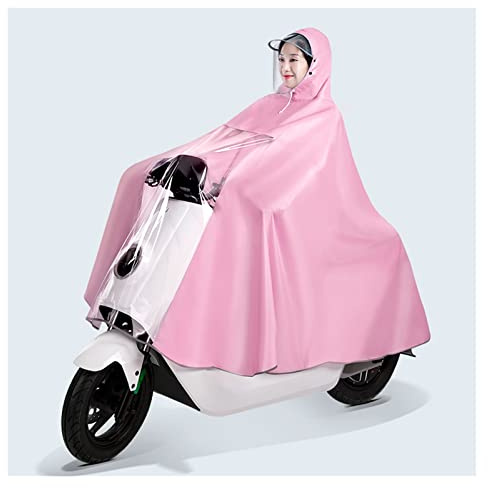 Chubasquero Impermeable Para Ciclismo, Poncho De Lluvia Con Capucha, Capa De Lluvia Unisex A Prueba De Viento Individual, Para Bicicleta E-bike Mobility Scooter Rain Dust Cover ( Color : Pink , Size :