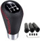 HISports Schalthebel 5 Auto Getriebekopf Gear Lever Knob Schaltknöpfe Austauschbarer Universal Leder Manueller Schaltknauf Car Gear Head mit 3 Adaptern schaltknauf 5gang für die Meisten Kraftfahrzeuge