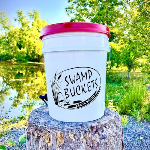 The Original Swamp Bucket Electric Seafood Boiler - 5 Gallon Capacity Crab/Crawfish Cooker with Safety Lid - Indoor/Outdoor Use (White)