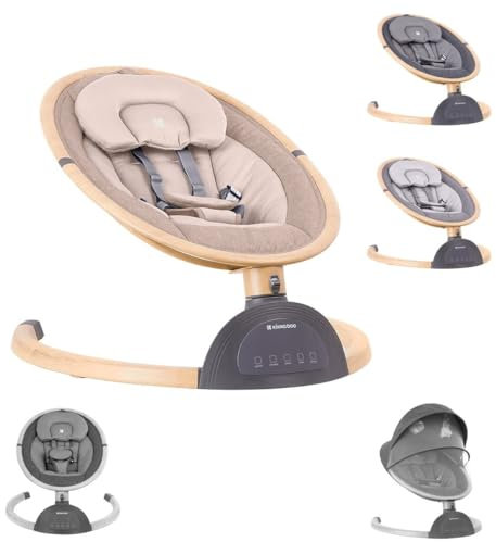 Kikkaboo Babywippe Ashlee elektrisch Schaukelfunktion Moskitonetz Fernbedienung, Farbe:beige