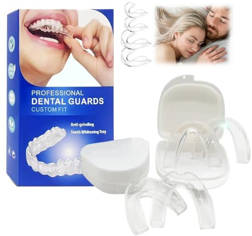 KOEMCY 4 Pièces Gouttière Dentaire Anti Bruxisme Protège Dents Nocturne Transparent Thermoformable Confortable Protection Sommeil