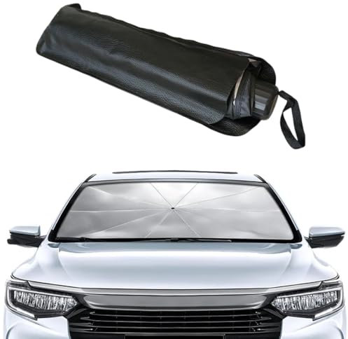 FAST WORLD SHOPPING Parasole Interno Auto, Ombrello Richiudibile Salvaspazio, Struttura in Acciaio, Anti-UV e Isolante Termico per Parabrezza, SUV, MPV e Furgoni, Dimensioni Univesali 138x78 cm