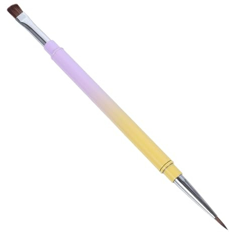 VILLFUL Pincel Doble Punta para Decoración de Uñas, Aplicador de Polvo y Pincel Cabeza Redonda, Pinceles Diseño Uñas Acrílico Profesional, Herramienta para Manicura y Arte Nail Art,
