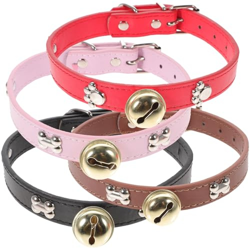 Kichvoe Collari per Capre e Mucche Campanelli Regolabili, 4 Pezzi in Fettuccia Colorata, Accessori per Bestiame in Allevamento Estensivo