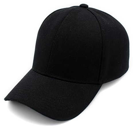 Baseball Cap Hat Men Women - Classic Adjustable Plain Blank, BLK