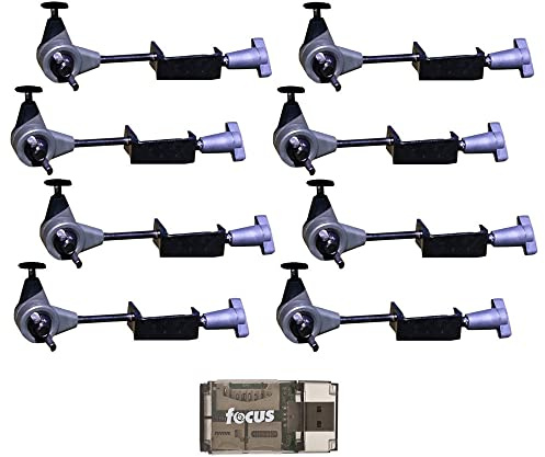 HME Products T-Post Trail Camera Holder (8-Pack) Bundle with Card Reader (9 Items)