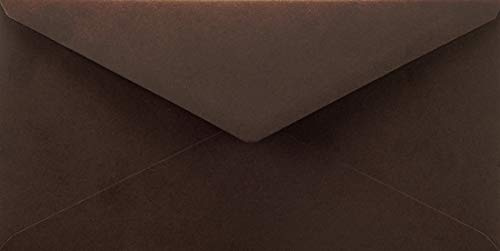 Netuno 25 kuvert brun DIN lång 11 x 22 cm festlig och elegant | 115 g Sirio Color Cacao – ädla bruna kuvert för höst, vintage, årsdag, inbjudningar, inbjudningskort och gratulationskort