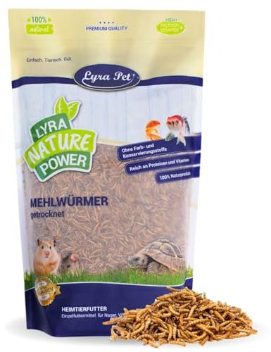Lyra Pet® | 10 Liter Mehlwürmer getrocknet | Ausgezeichnete Proteinquelle für Vögel, Nager, Fische & Reptilien | Wildvogelfutter für Insektenfresser | Naturbelassenes Vogelfutter Ganzjährig