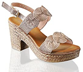 IVACHY Womens Sandal Ladies Wedge Woven Braided Block Heels Summer Espadrille Platform Shoes Size UK
